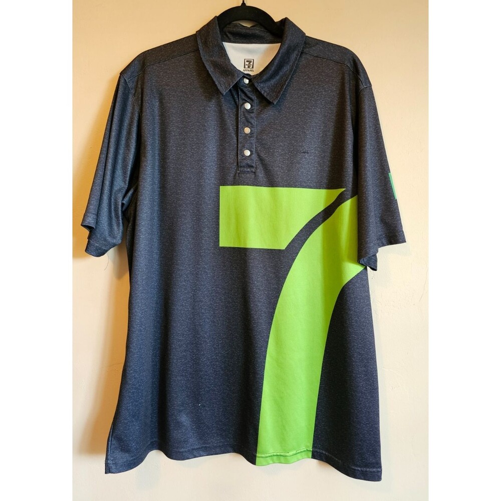 7 Eleven Small Adult Polo Shirt Uniform Work Shorts Sleeve Black Green W/ Defect